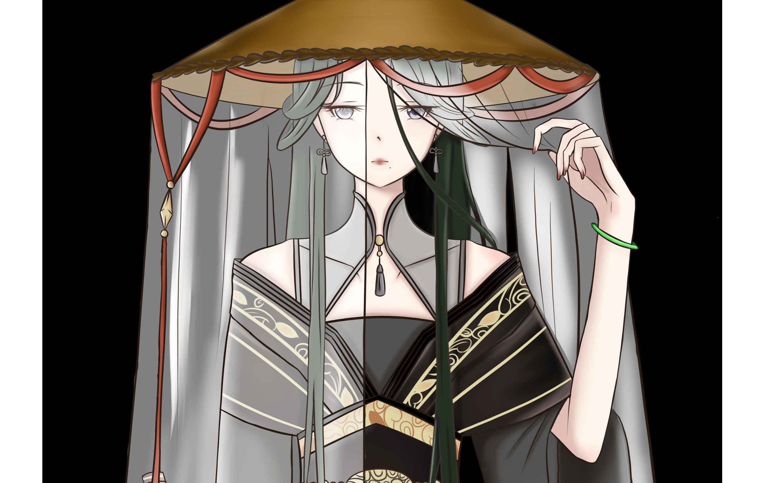 古风柳如眉云似发鲛绡雾縠笼香雪