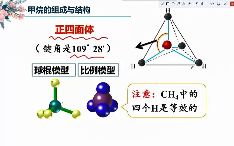 苏教版 高中化学 必修二 8.1.1甲烷哔哩哔哩bilibili