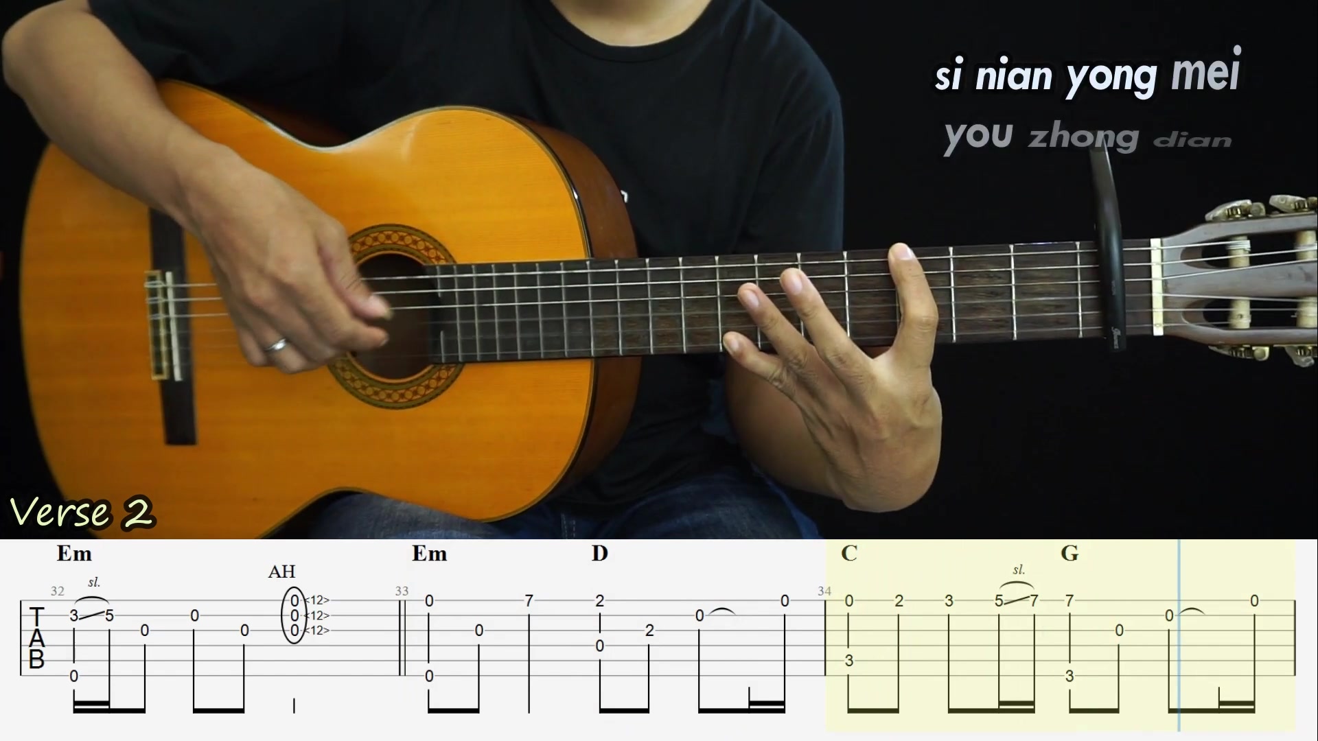 [图]Endless Love - Jackie Chan & Kim Hee Seon - Fingerstyle Guitar Tutorial TAB + Ch