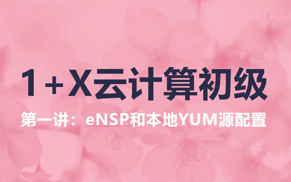 【1+X云计算初级】第一讲:eNSP和本地YUM源配置哔哩哔哩bilibili