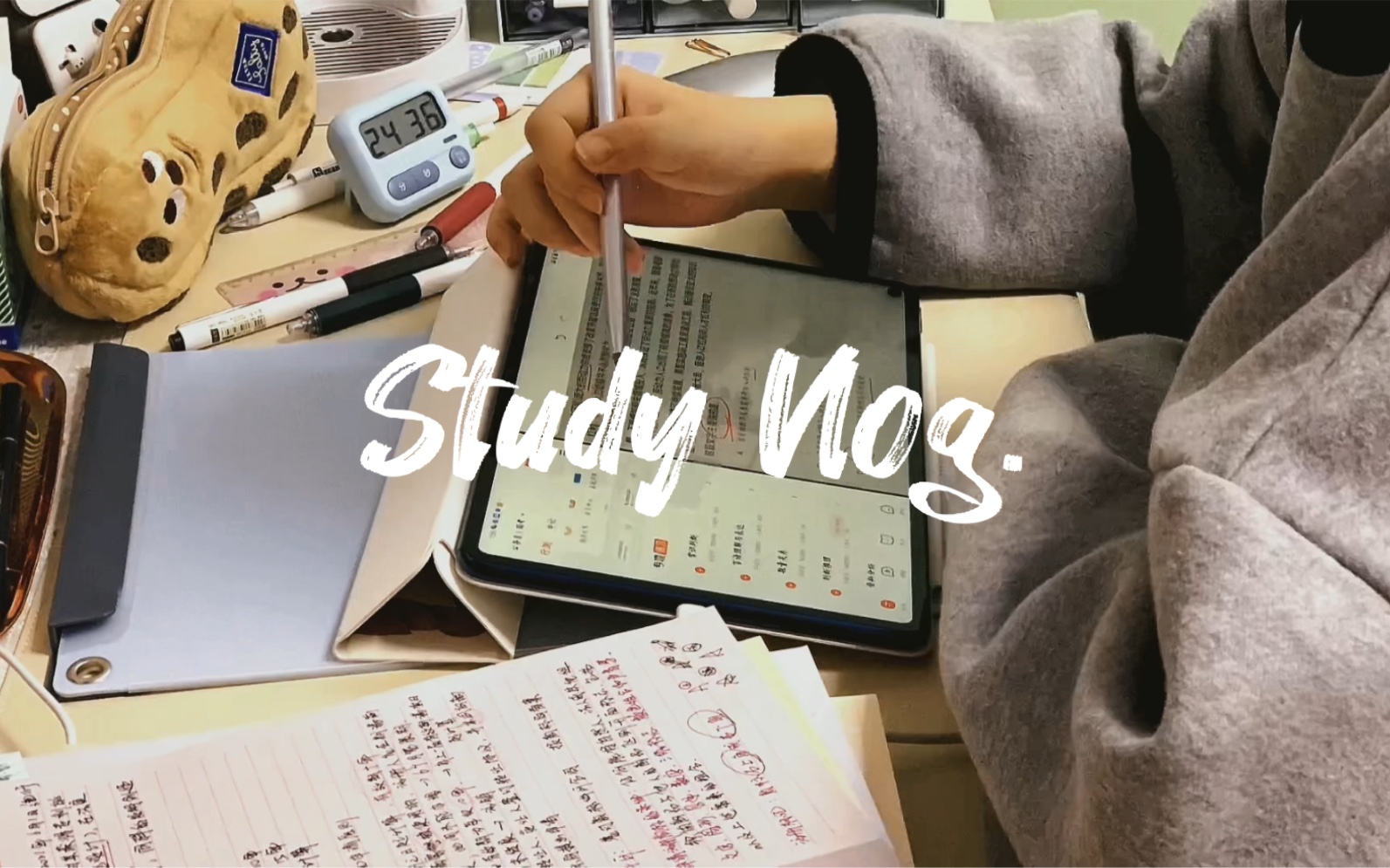 [图]Study Vlog ｜居家｜沉浸式学习｜刷题｜网课｜光明正大偷着卷