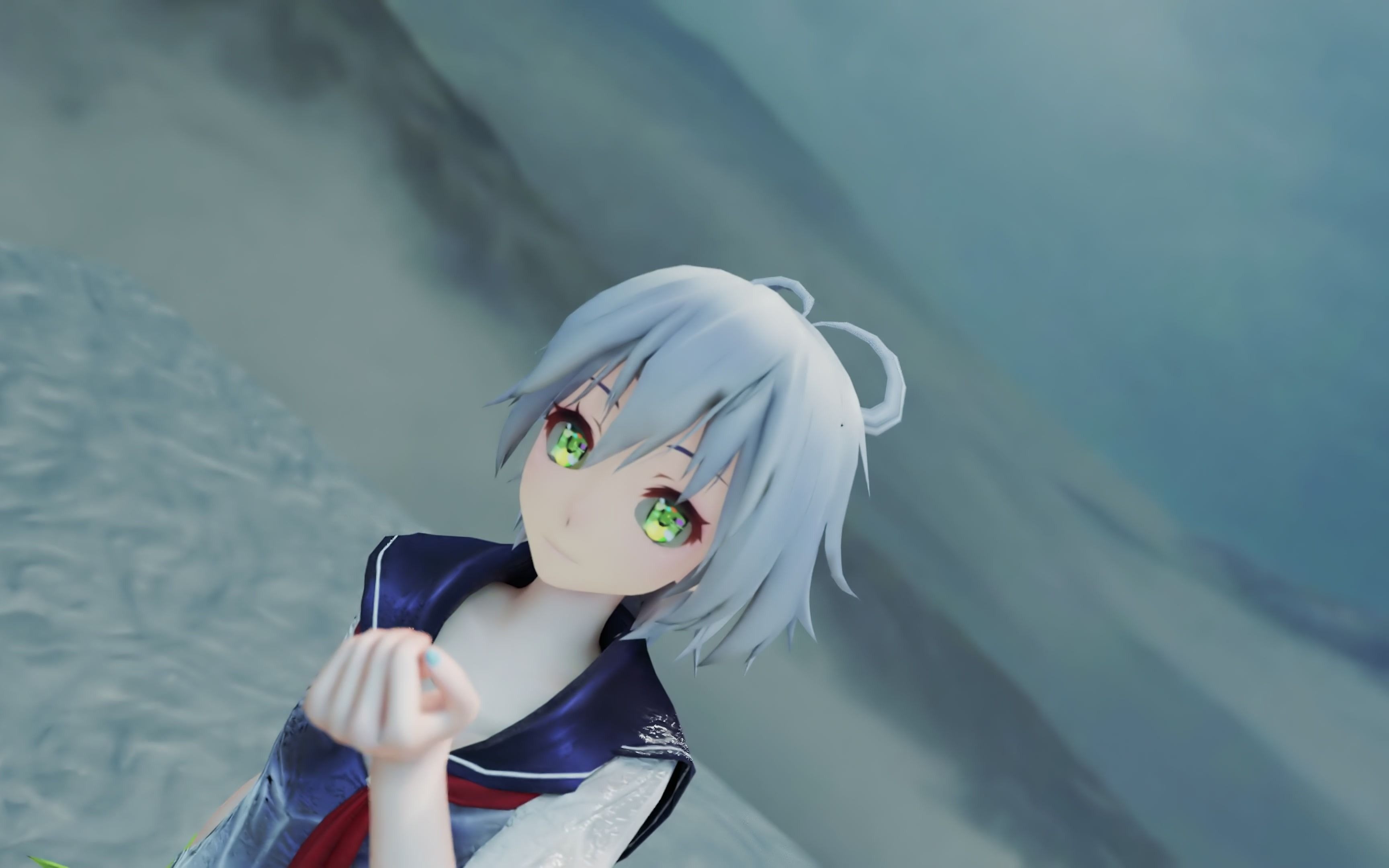 cycles渲染 【mmd】 ┃ tda式洛天依校服死库水 渲染测试 40