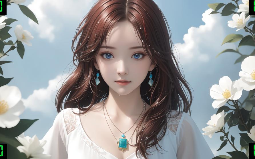 ai绘画生成动画作品借月2k分辨率2580美女头像壁纸墨幽2点5d生成倒