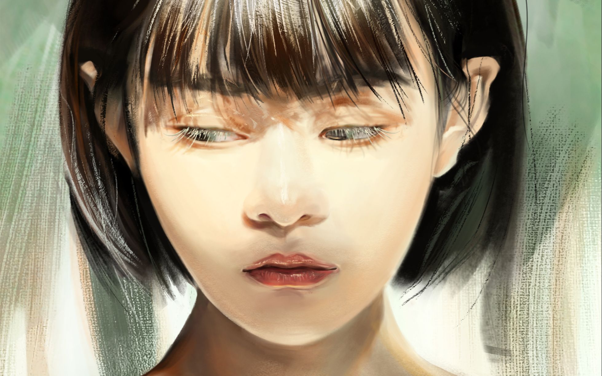 女,厚涂,半身头像,图一乐