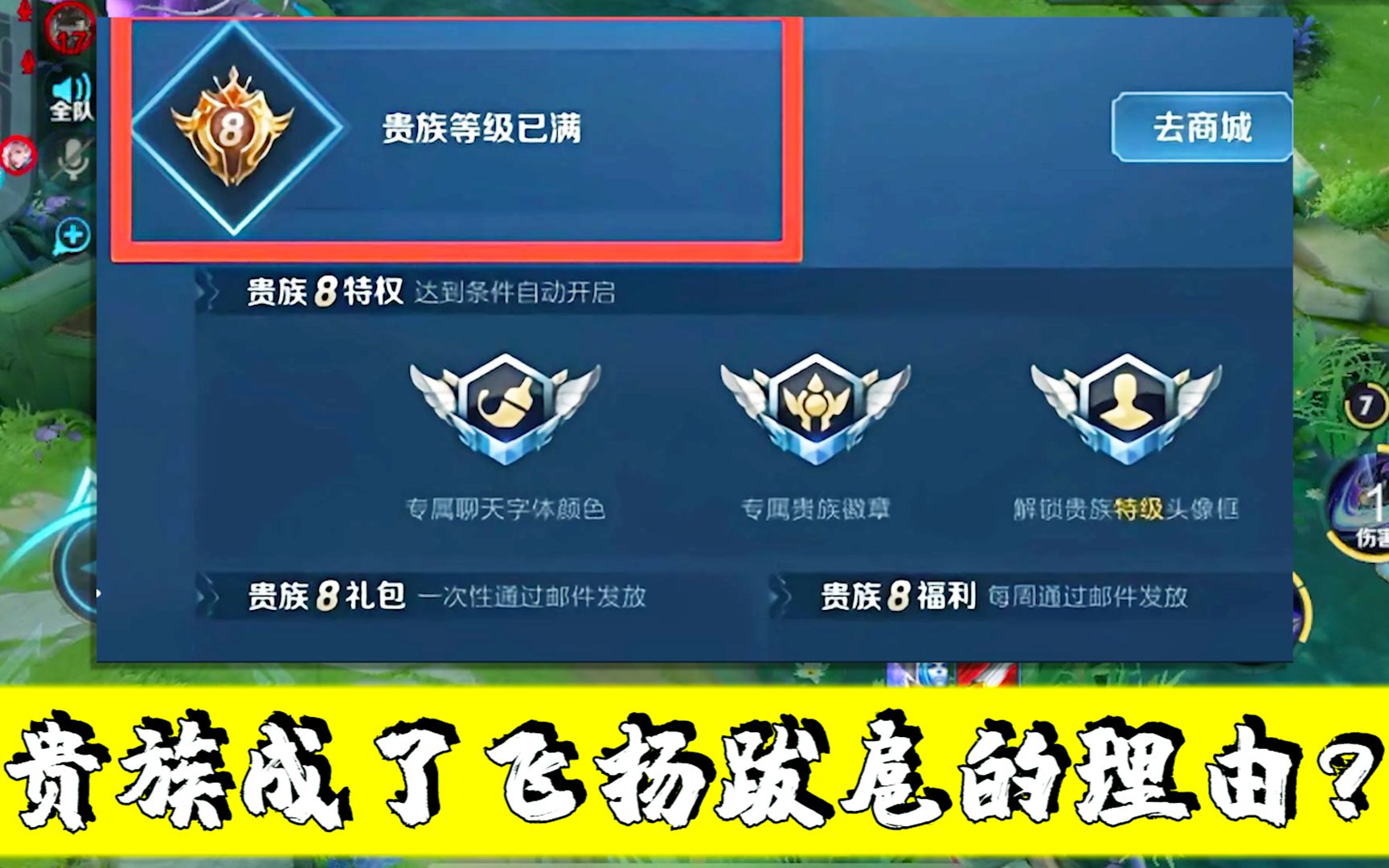 我是v8我打野,王者荣耀啥时候变成,用贵族衡量实力的游戏?