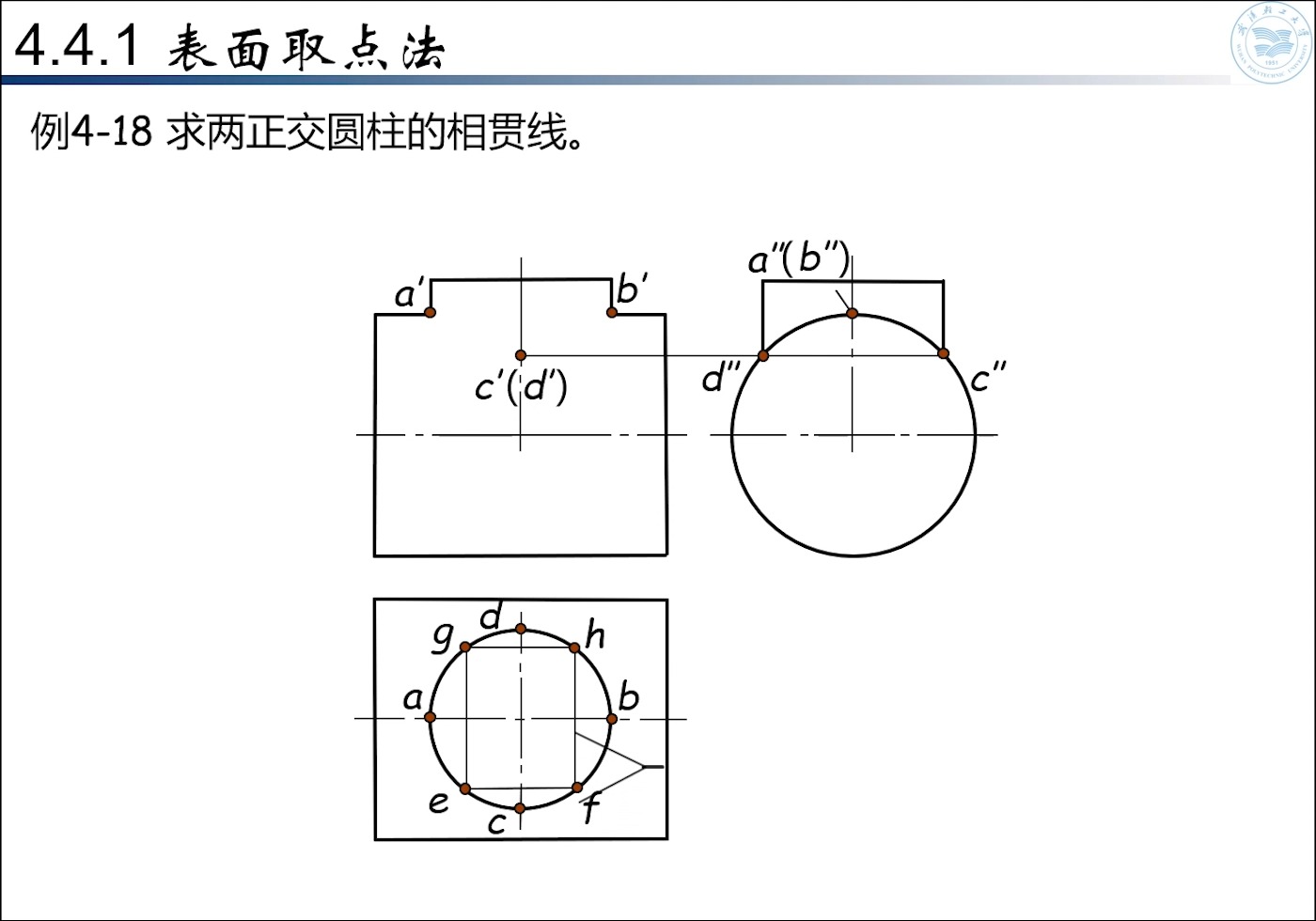 机械制图-两圆柱相贯-表面取点法