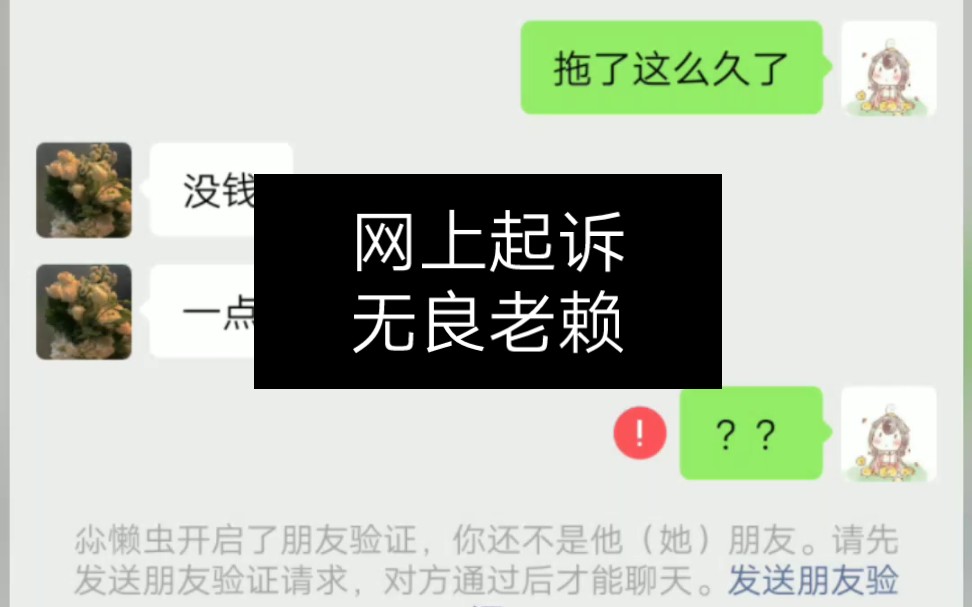 网上起诉欠钱的老赖哔哩哔哩bilibili