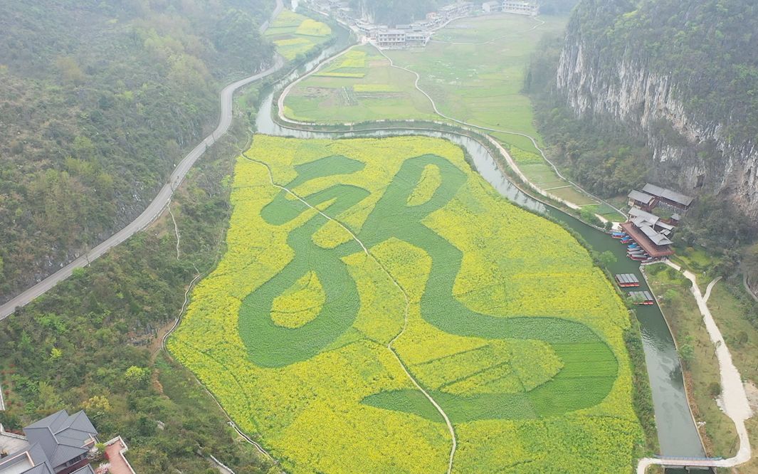 贵州大山里的田园风光,农民在庄稼地里写大字,太美啦!哔哩哔哩bilibili