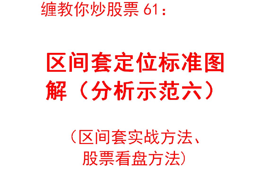 [图]【掌门读缠论】第61课：：区间套定位标准图解（分析示范六）——区间套实战方法、 股票看盘方法