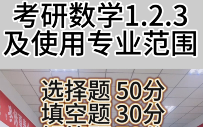 考研数学一、二、三及使用专业范围哔哩哔哩bilibili