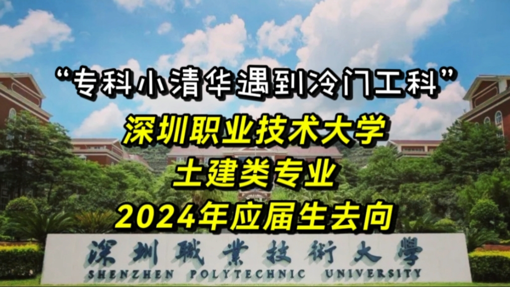 “专科小清华遇到冷门工科”,深圳职业技术大学,土建类专业,2024年应届生的毕业去向哔哩哔哩bilibili