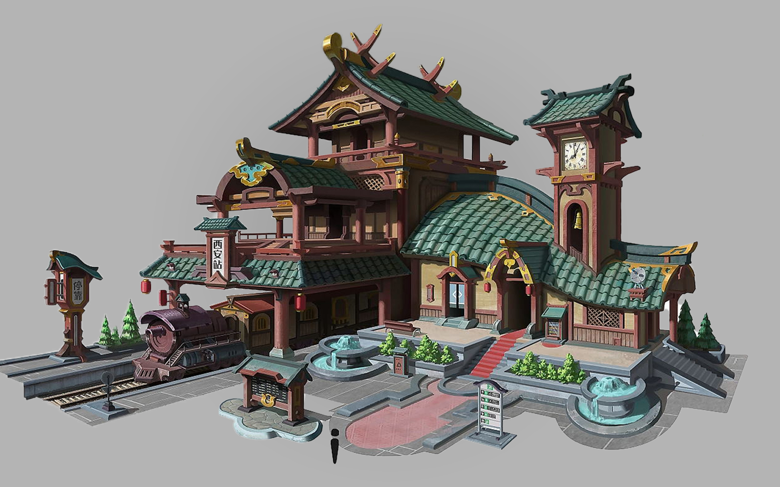 【3dmax建模】从0到场景模型,三小时教你学会大型古风场景建模