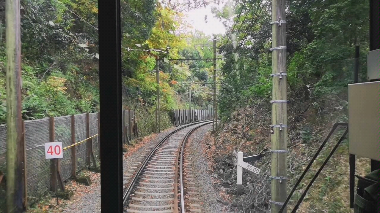 睿山电车的红叶隧道