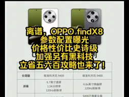 Download Video: 离谱，OPPO findX8参数配置曝光，价格性价比史诗级加强另有黑科技，立省五六百攻略也来了！