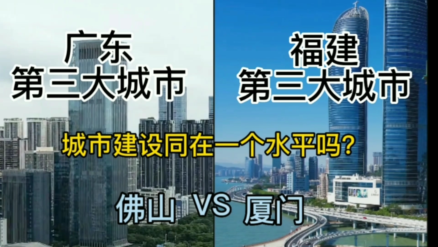 广东第三大城市佛山与福建第三大城市厦门,城市建设同在一个水平吗?哔哩哔哩bilibili