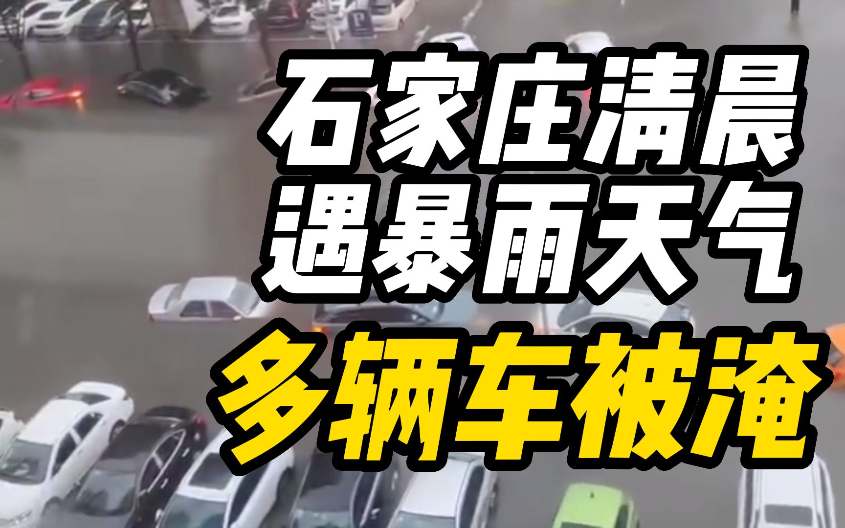 [图]石家庄清晨遇暴雨天气，多辆车被淹 应急管理局：积水消退交通已恢复