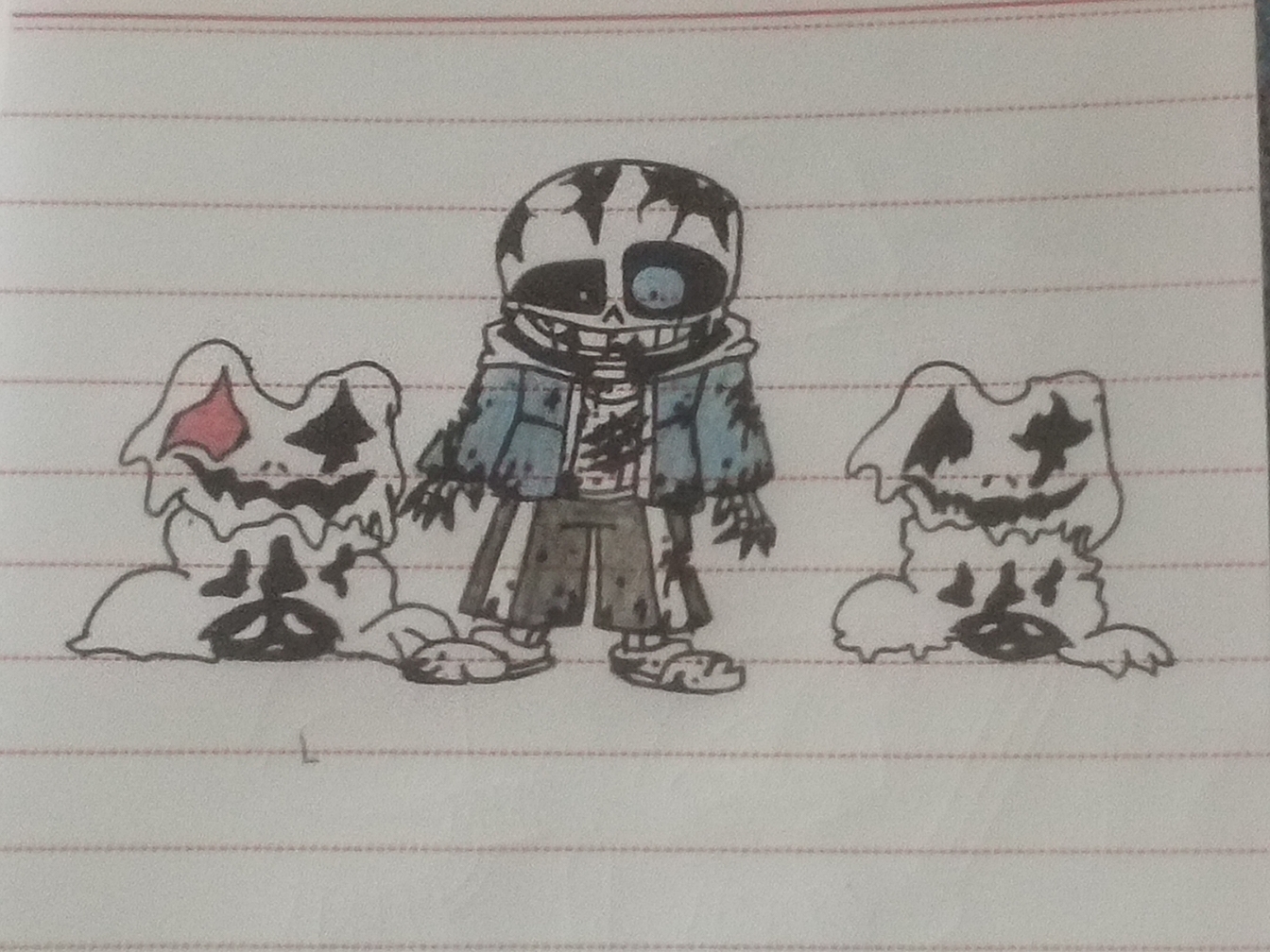【手绘】感染者sans(血画黑了)
