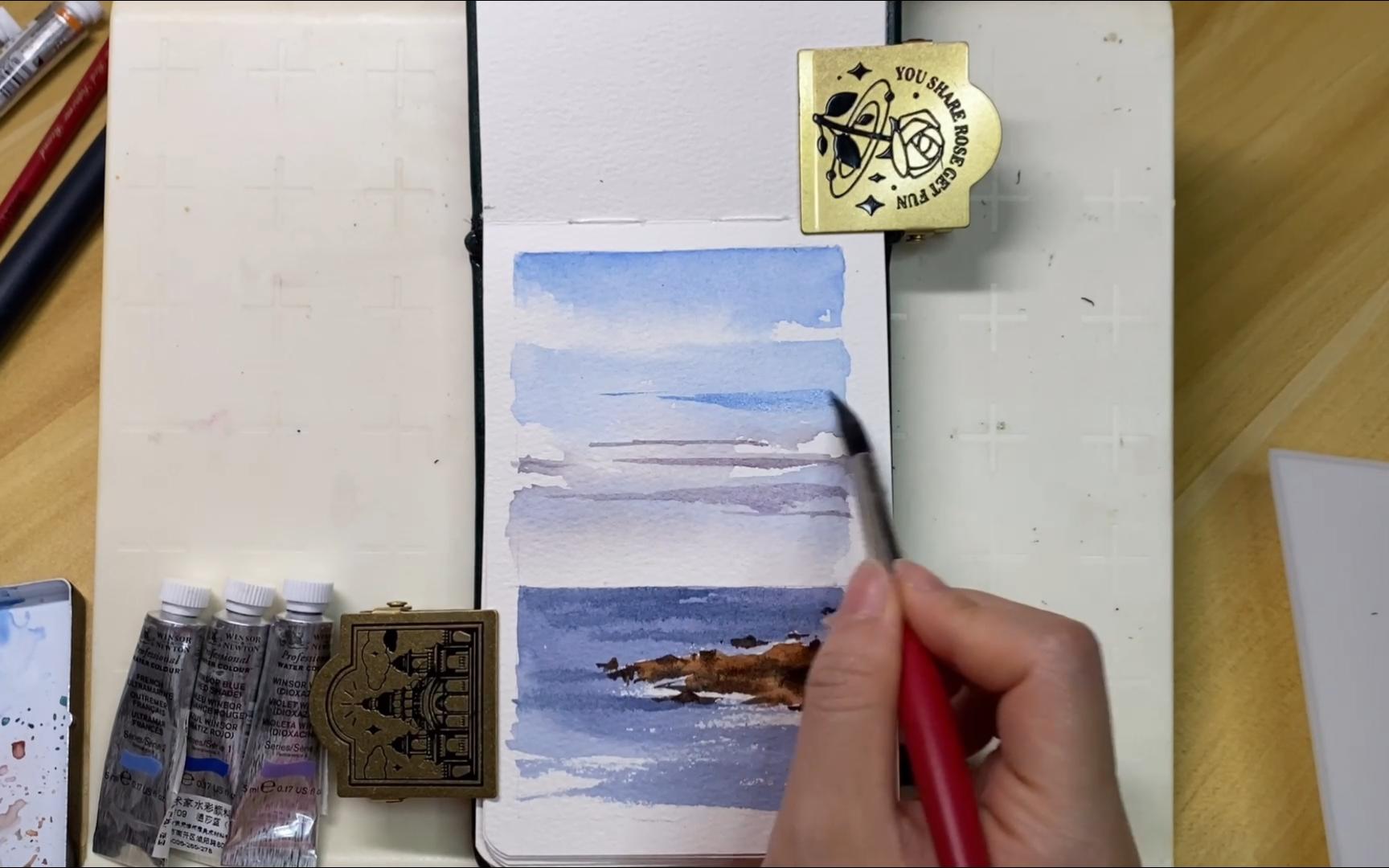 水彩风景·简简单单10分钟涂个蓝天大海