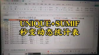 Download Video: UNIQUE+SUMIF秒变动态统计表