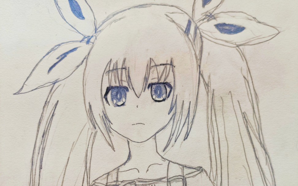 手绘试着画一个琴里妹妹