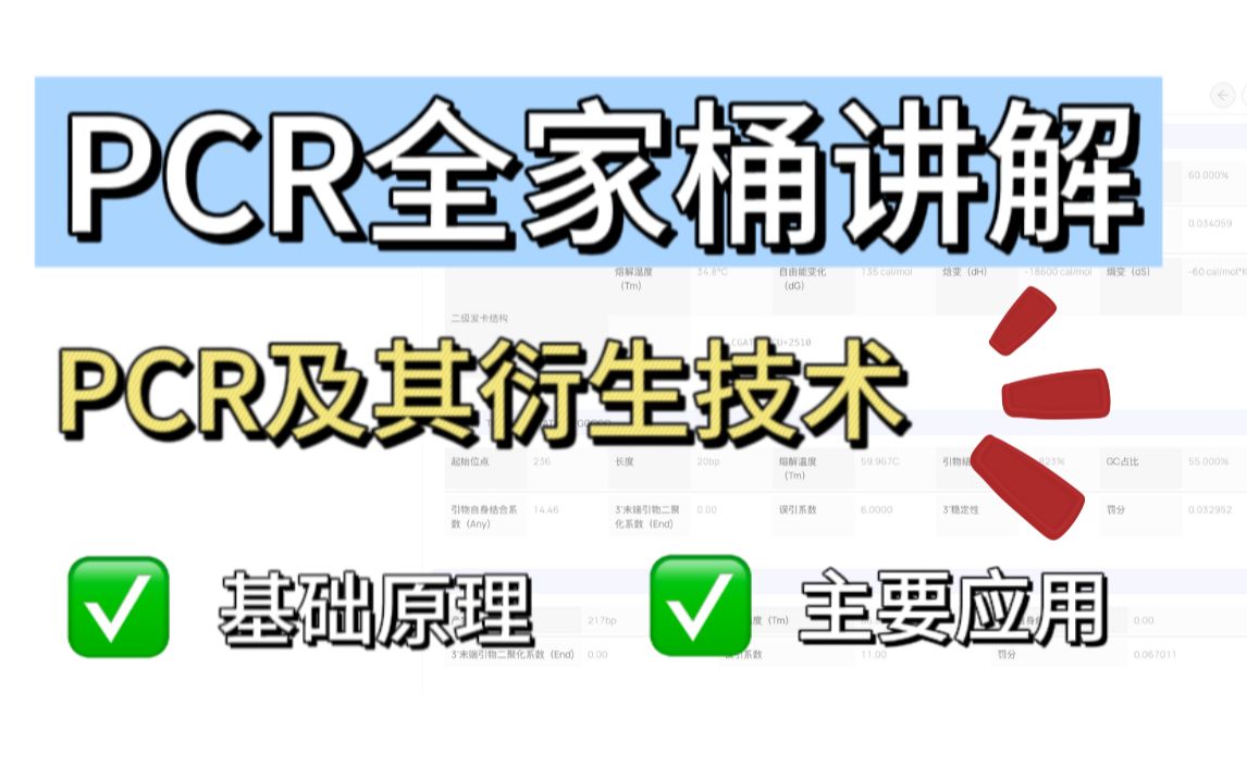 [图]纯干货！PCR及其六大常见衍生技术讲解：原理➕区别➕细节，一个视频全拿下！