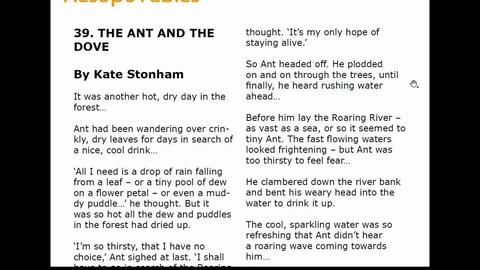 伊索寓言英文版the Ant And The Dove 1 哔哩哔哩