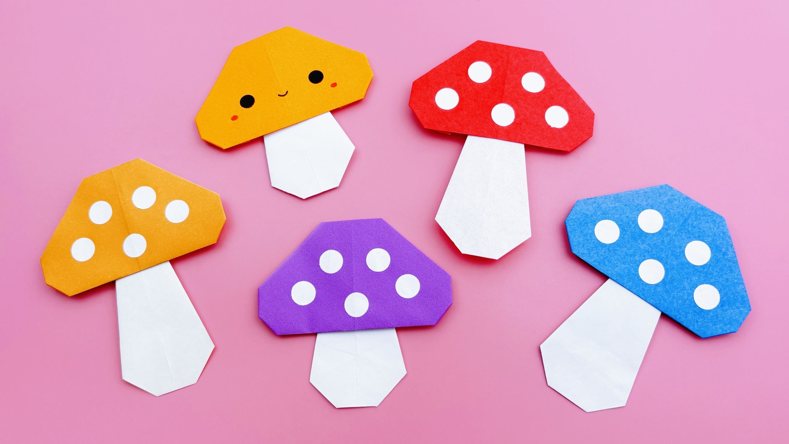 折纸可爱的纸蘑菇,秋日手工diy,赶快动手试试吧