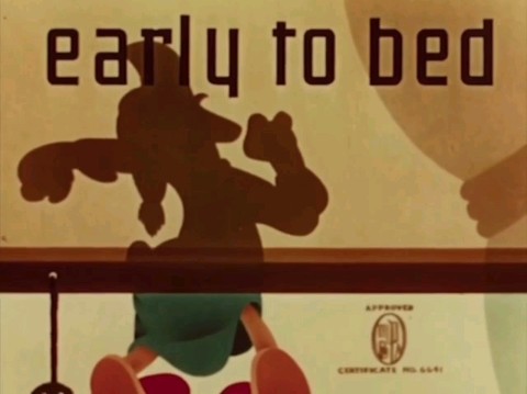 迪士尼动画唐老鸭睡早觉 early to bed.1941.原版标题卡