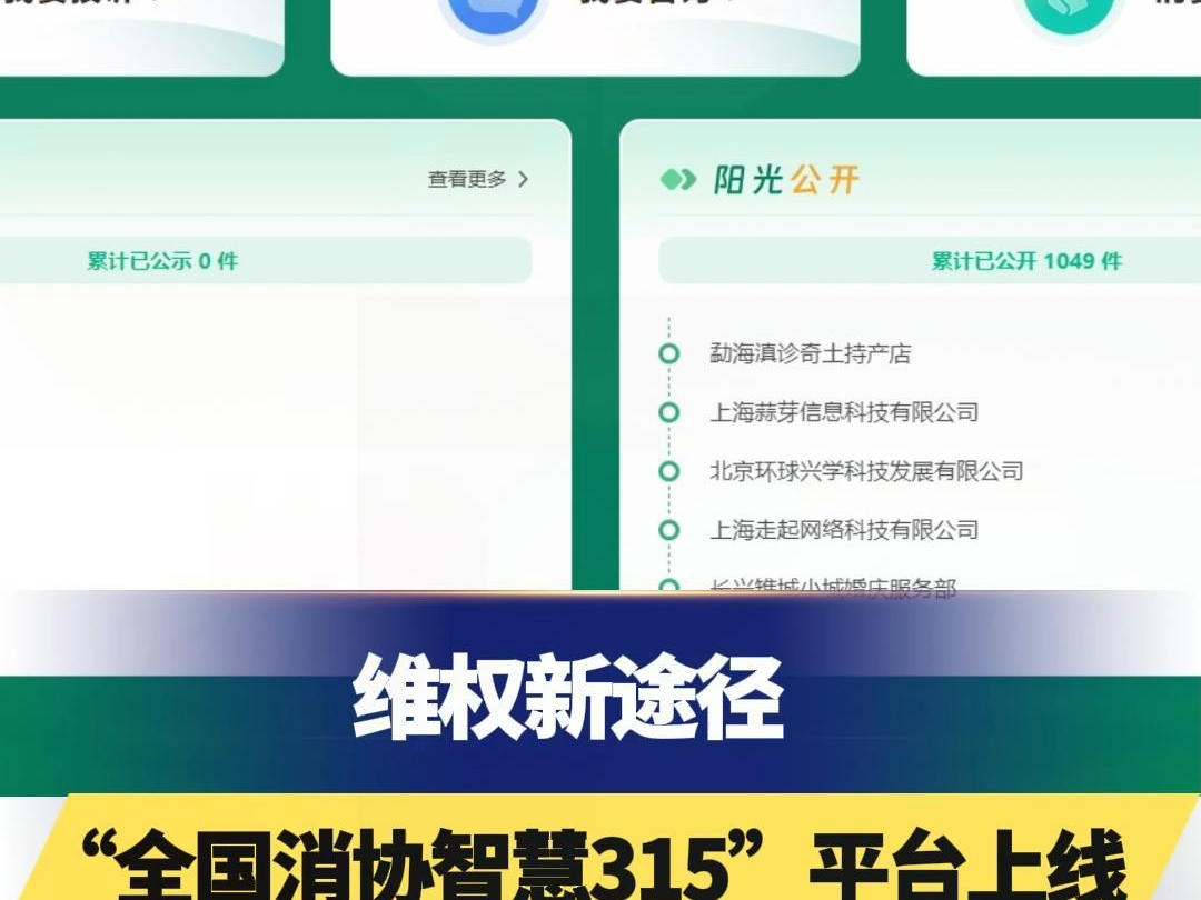 维权新途径,“全国消协智慧315”平台上线,消费纠纷可在线处理!哔哩哔哩bilibili