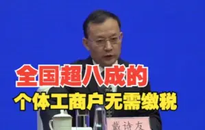 Download Video: 国家税务总局：全国超八成的个体工商户无需缴税