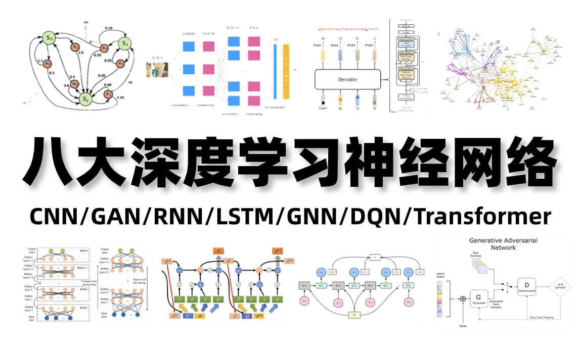 【比刷剧还爽】入门到起飞一口气学完CNN、RNN、GAN、GNN、DQN、Transformer、LSTM、DBN等八大深度学习神经网络算法!—人工智能论文写作...