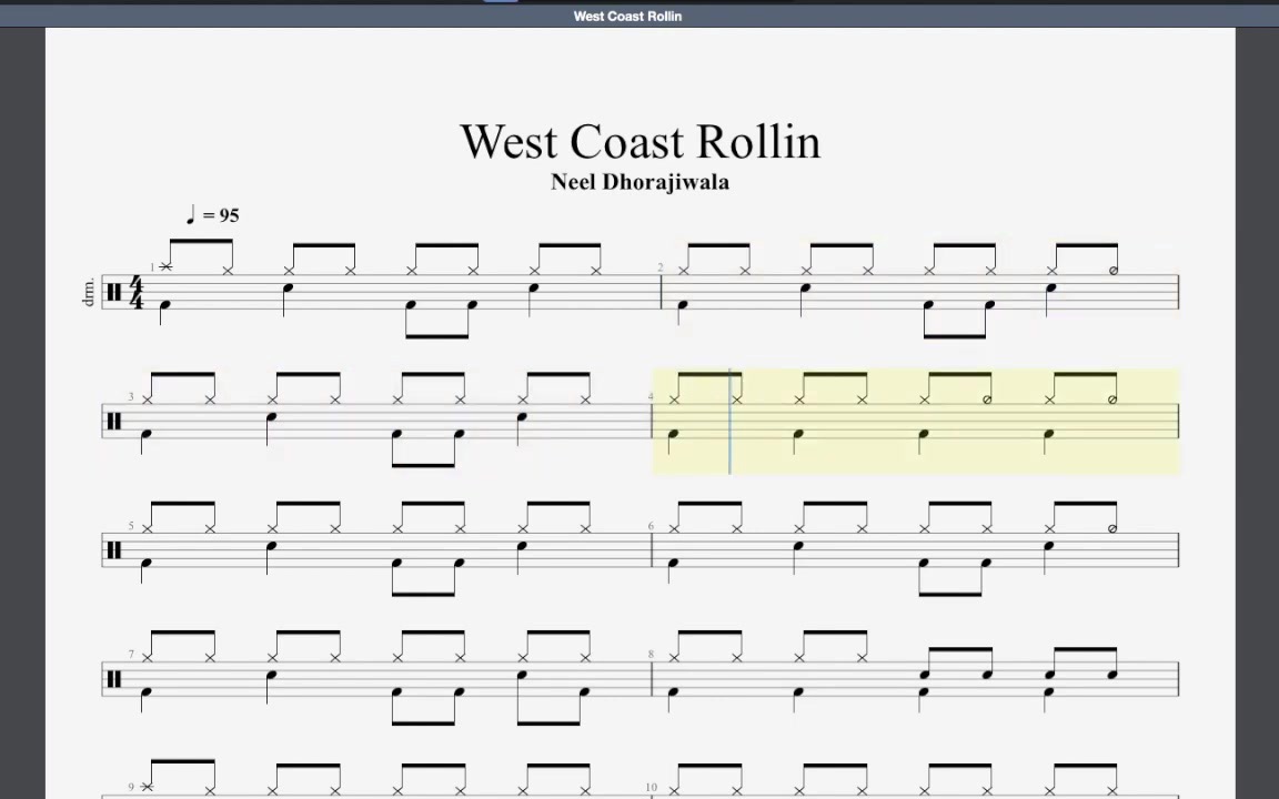 「转载」west coast rollin rockschool grade 1 drums_鼓谱_哔哩
