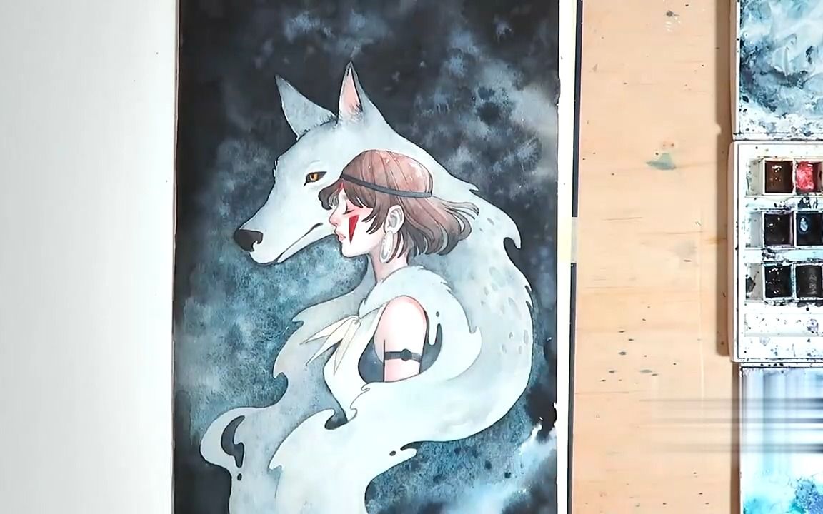 【水彩绘画】Princess Mononoke 幽灵公主哔哩哔哩bilibili