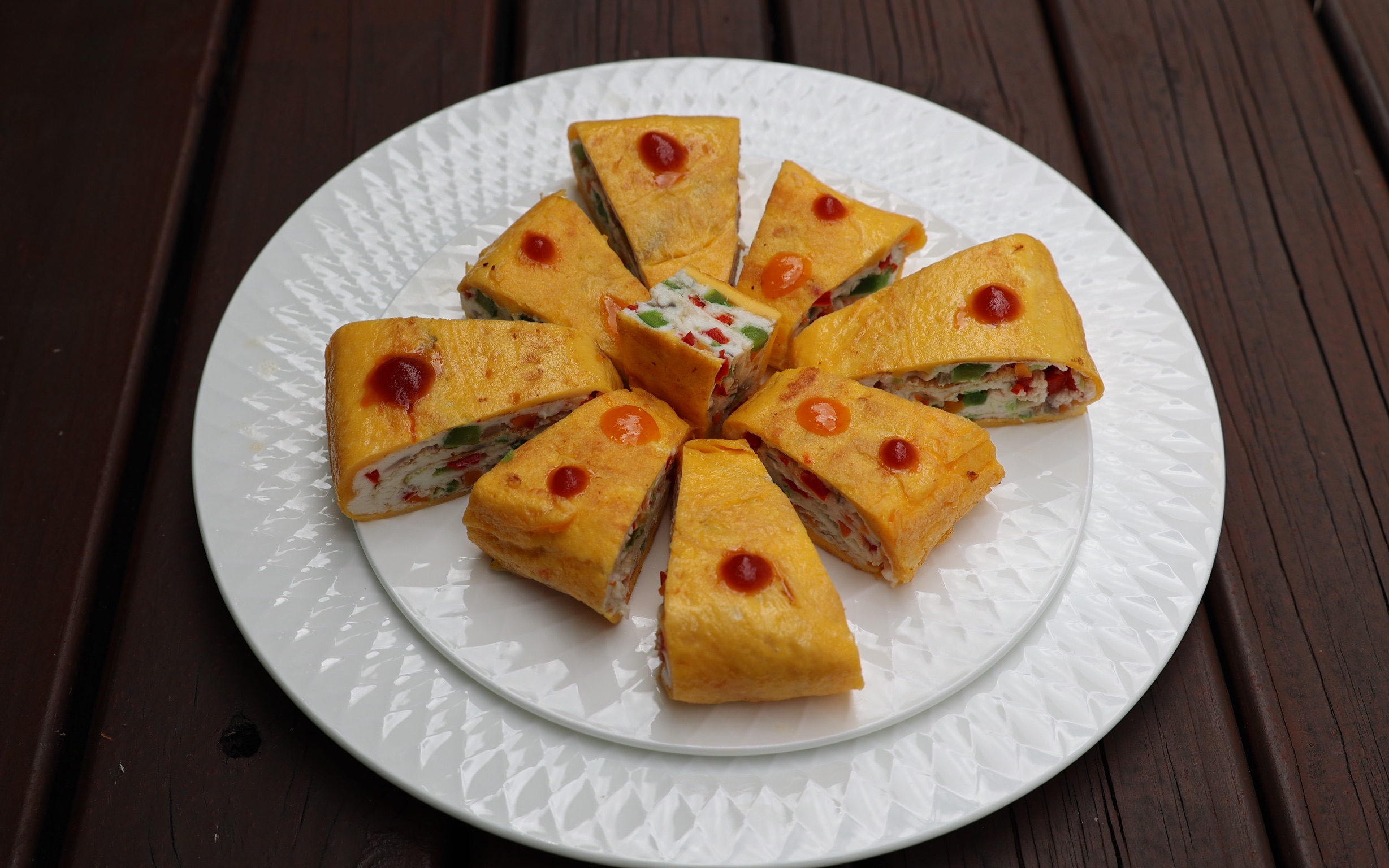 蔬菜鸡蛋卷  vegetable egg rolls