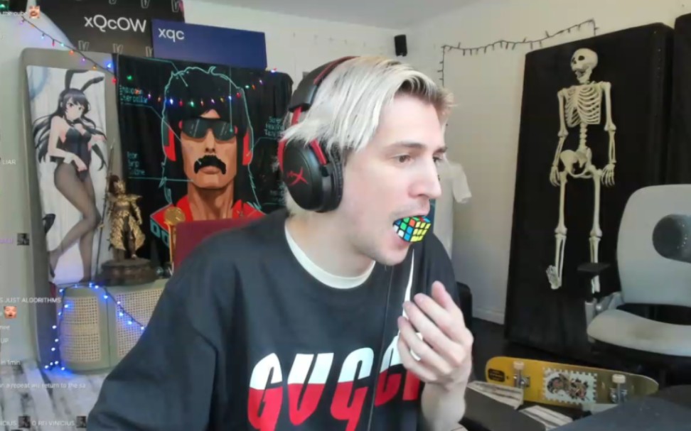 xqc承认自己是retard并且试图生吞魔方(生肉)