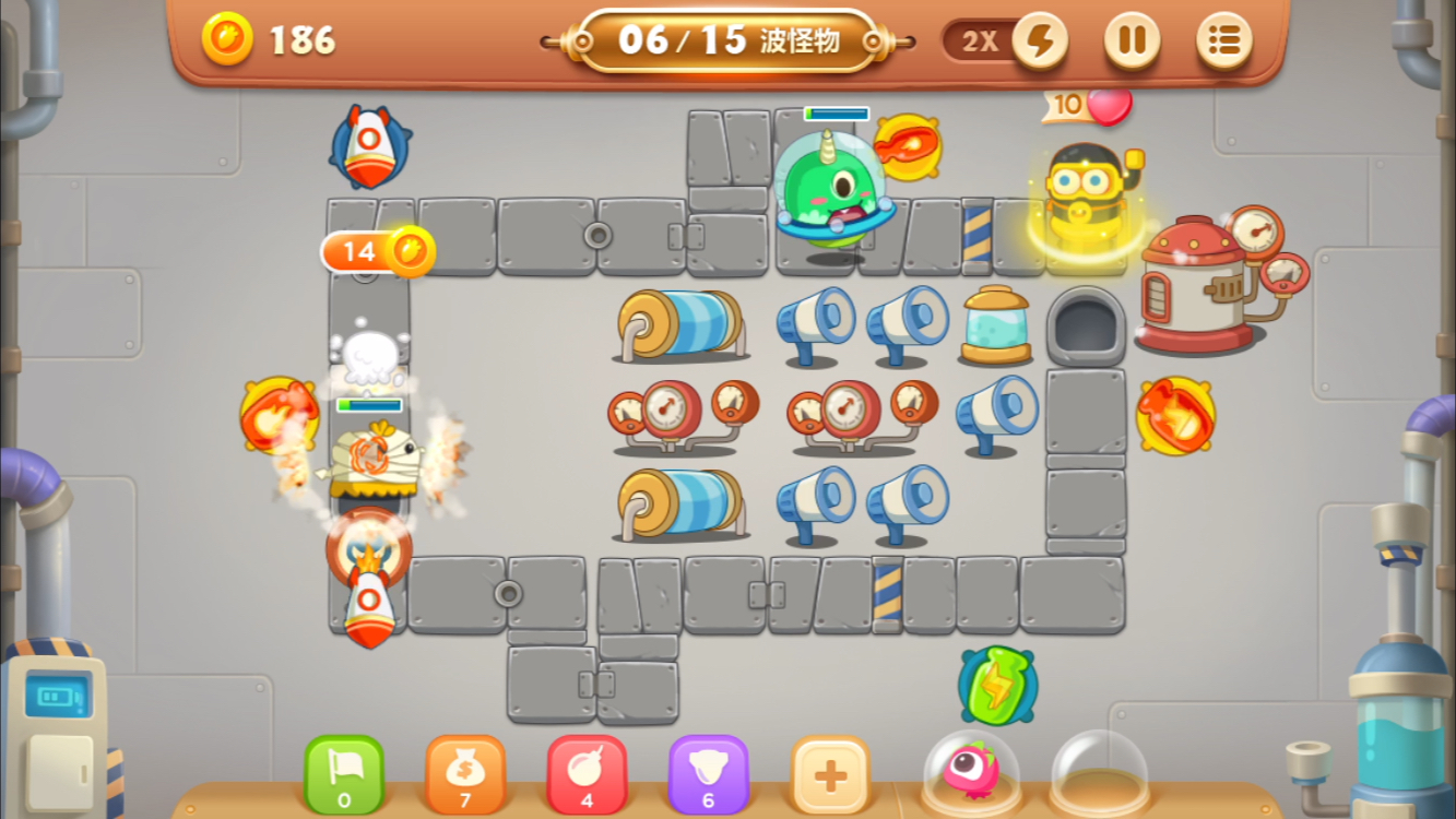 【关于想要所有金萝卜和绿标这件事】《保卫萝卜3》工厂-13_哔哩哔哩