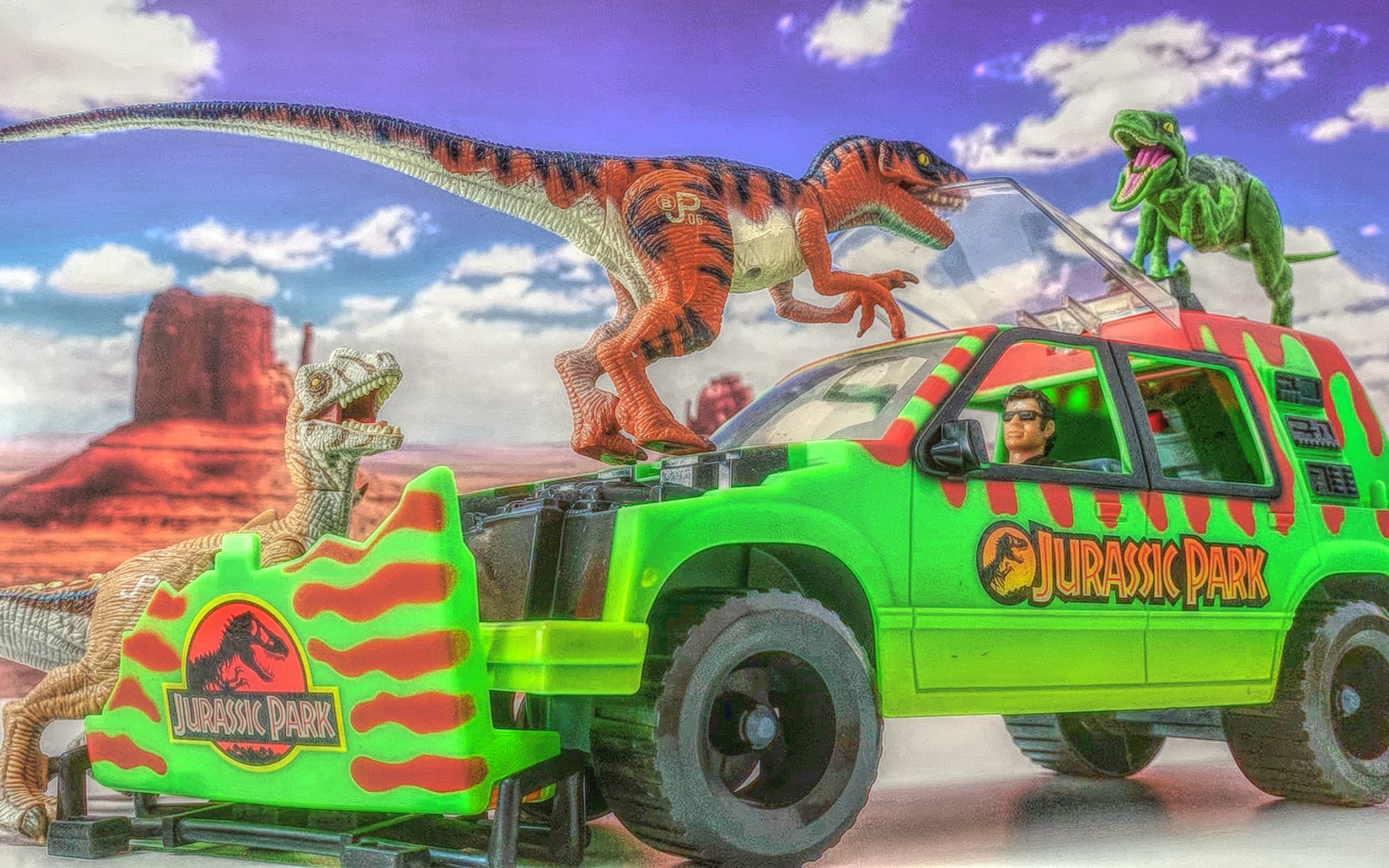 孩之宝97年侏罗纪公园迅猛龙四侠之查理侏罗纪世界恐龙霸王龙沧龙