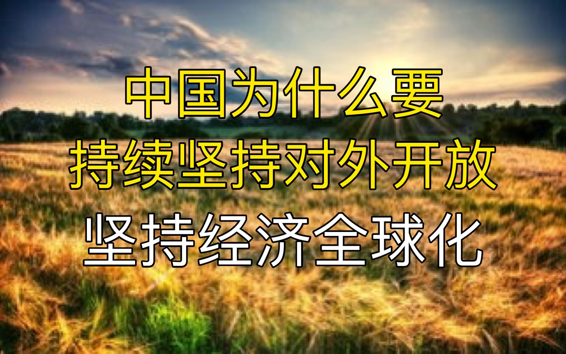 中国为什么要持续坚持对外开放坚持经济全球化