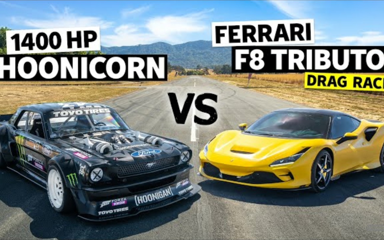 [图]【hoonigan】Ford V Ferrari - 1400馬力四驅1965年福特野馬Hoonicorn vs 710馬力法拉利F8 Tributo