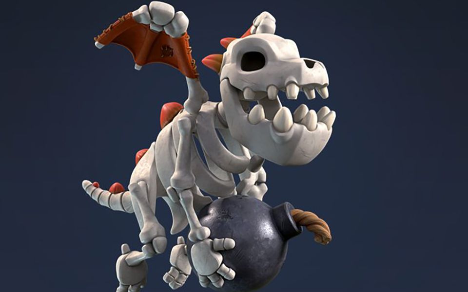 【皇室战争】【数据挖掘】第十二赛季新卡-骷髅巨龙实战视频 clash