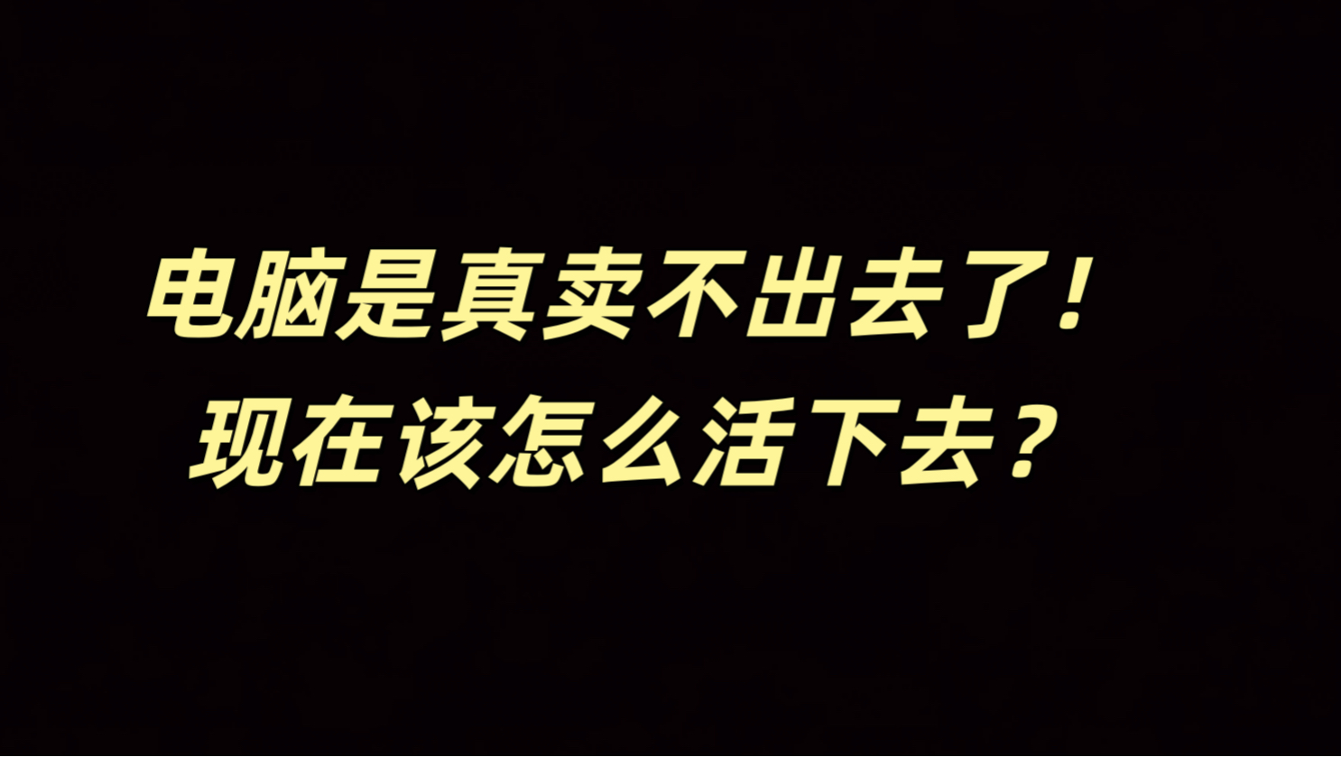 电脑是真卖不出去了！现在该怎么活下去？