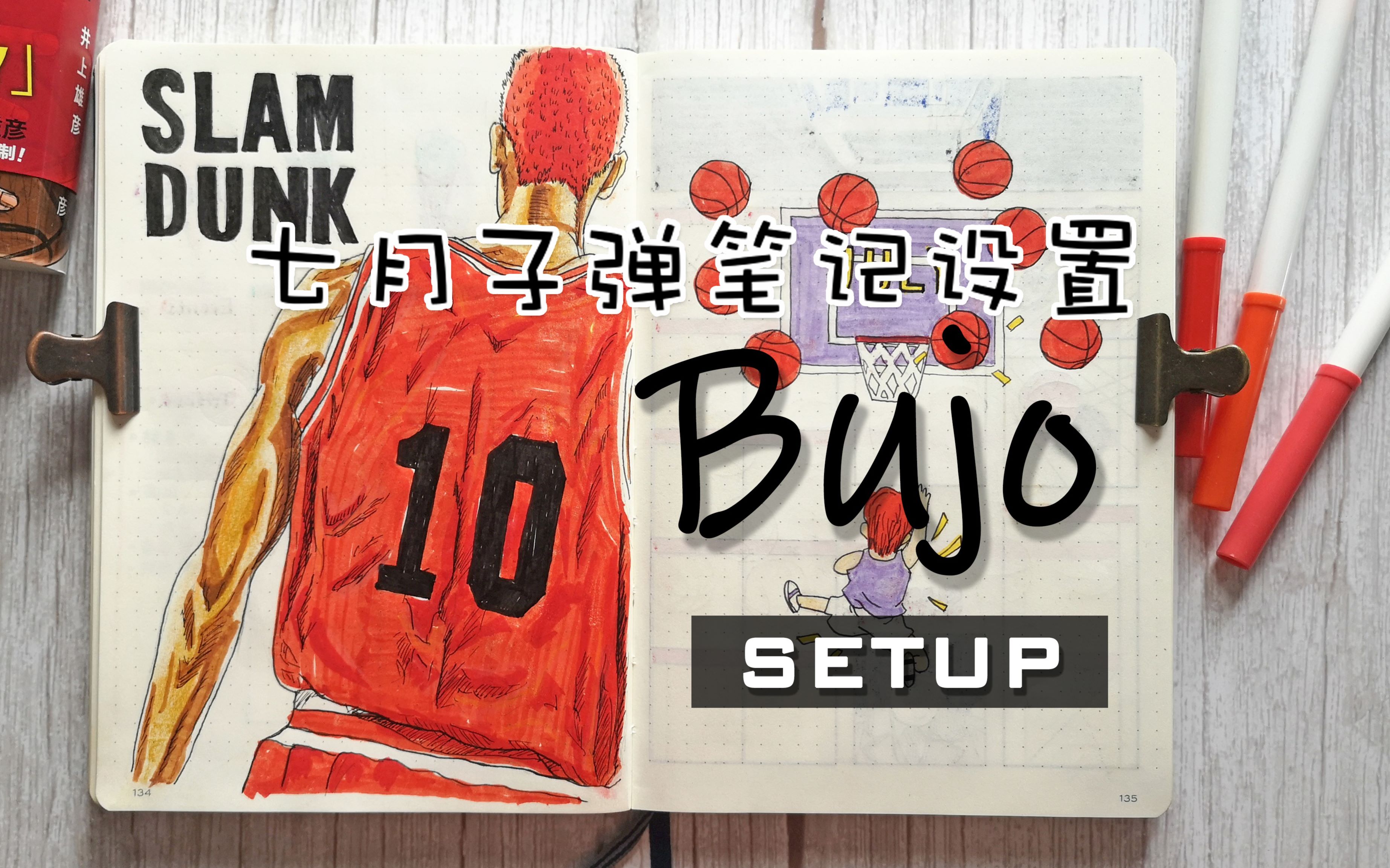 【子弹笔记】7月子弹笔记|JULY BUJO SETUP|灌篮高手主题子弹笔记|樱木花道哔哩哔哩bilibili