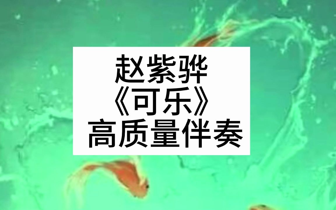 赵紫骅 《可乐》 高质量伴奏哔哩哔哩bilibili