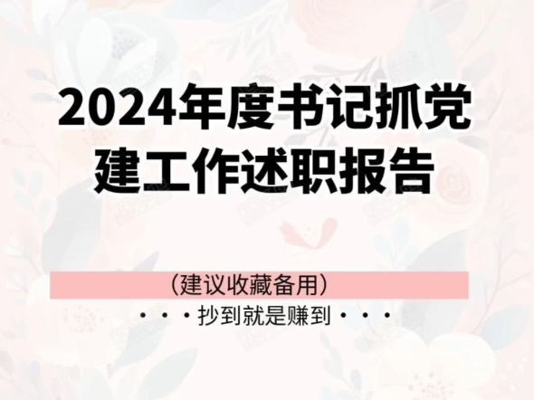 2024年度书记抓党建工作述职报告哔哩哔哩bilibili