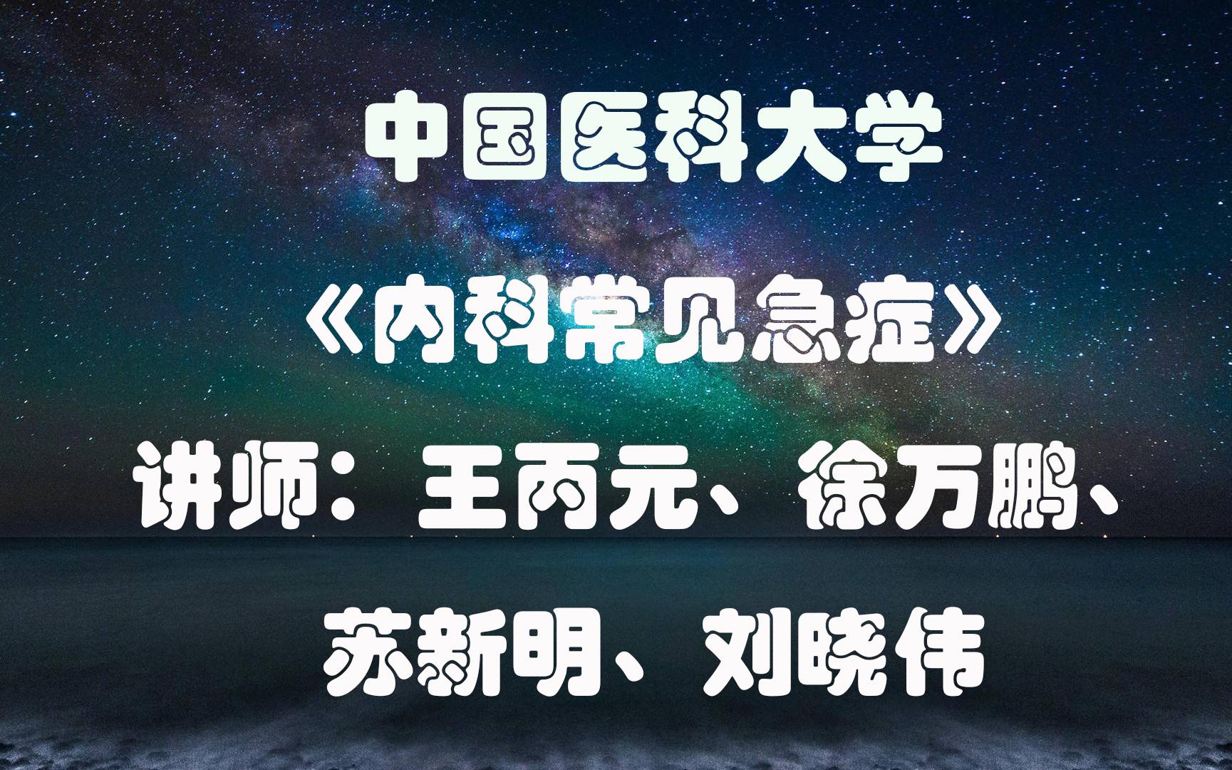 【中国医科大学】高清 王丙元&徐万鹏等教授讲《内科常见急症》全19p哔哩哔哩bilibili