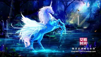 AM30701 唯美卡通梦幻仙境飞马唯美治愈梦幻星空场景卡通天马独角兽舞台背景 led大屏幕视频素材