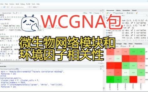 R可视化微生物共现网络模块与环境因子相关性热图哔哩哔哩bilibili