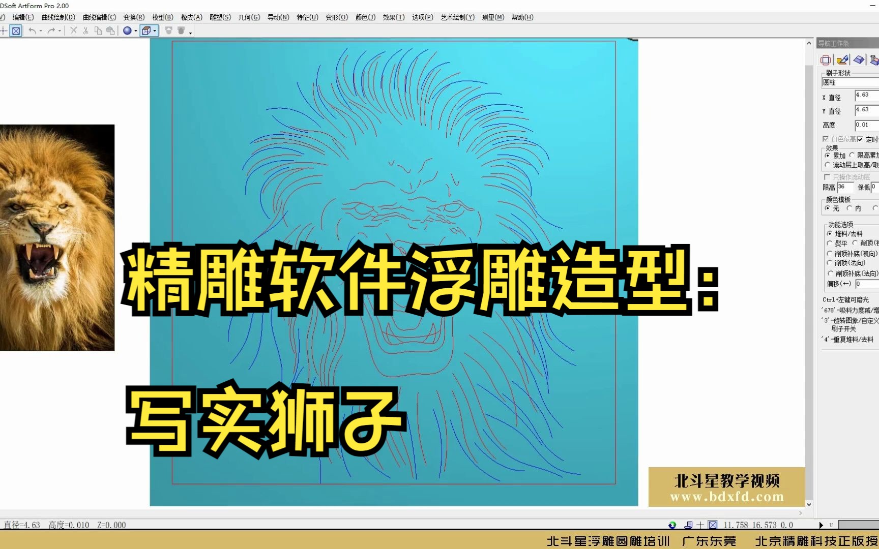 精雕软件浮雕造型:写实狮子哔哩哔哩bilibili