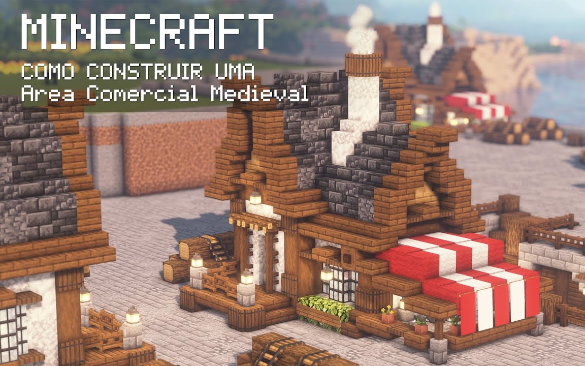 【Minecraft建筑教程】如何在中世纪城镇中建造购物区哔哩哔哩bilibili我的世界