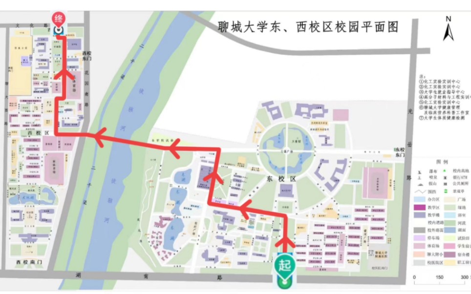 聊城大学西校区地图图片